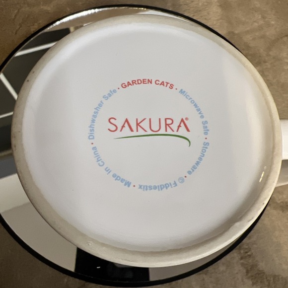 Sakura Garden Cats Fiddlestix Coffee Mug Tuxedo - Picture 7 of 7